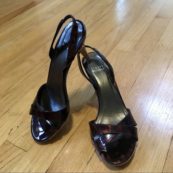 STUART WEITZMAN Patent Peeptoe Slingbacks - Picture 3 of 16
